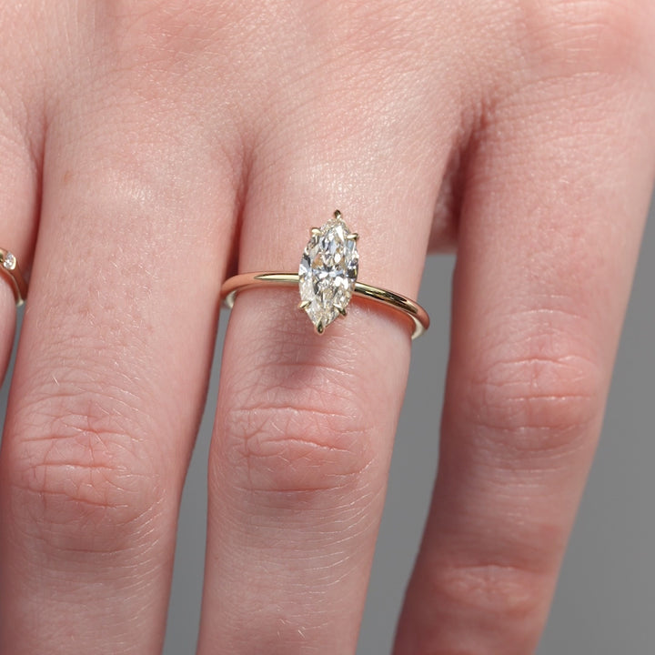 The Liberty Marquise Lab Diamond Moissanite Engagement Ring *Shown with 1.5 ct #material_gold