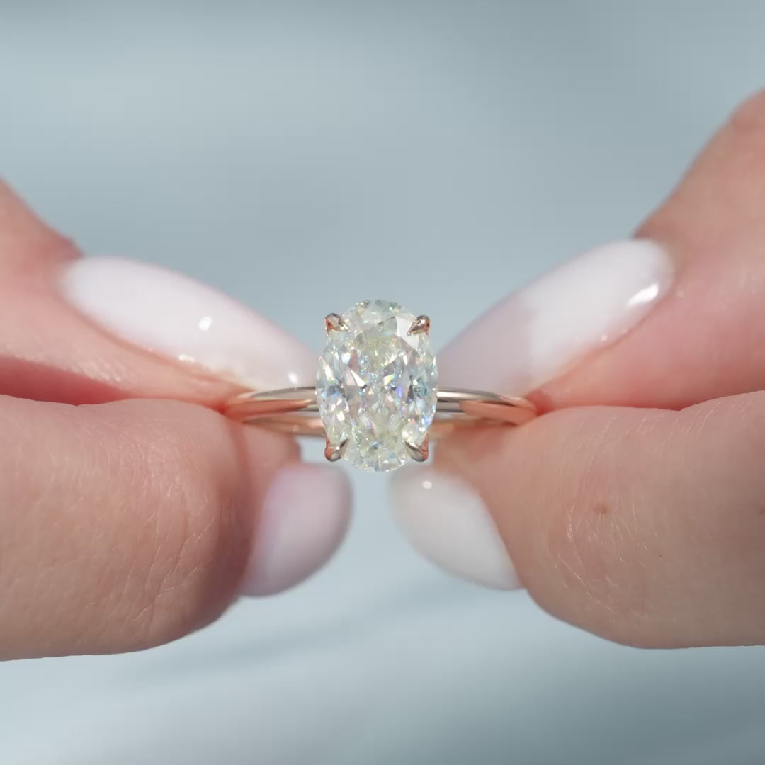 The Logan Oval Lab Diamond Moissanite Engagement Ring