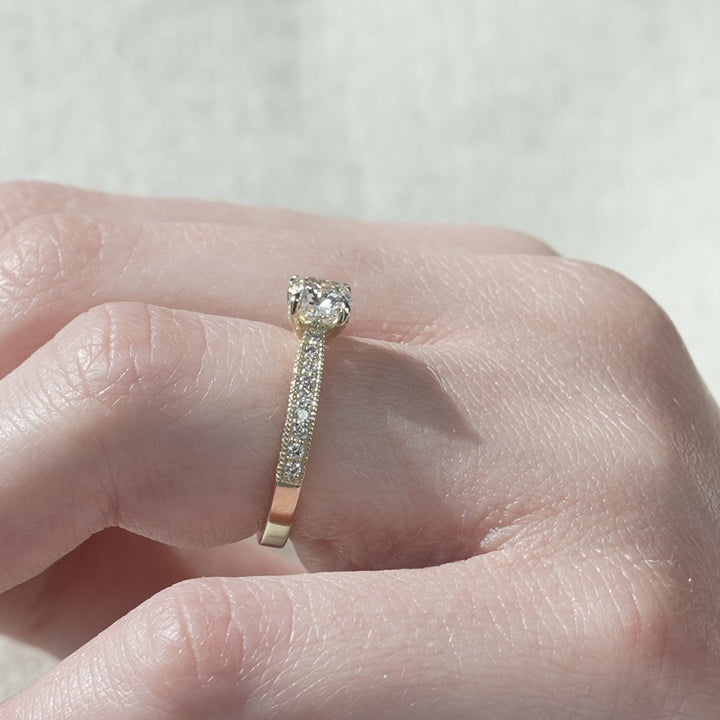 The Josephine Cushion Lab Diamond Moissanite Engagement Ring *Shown with 1 ct #material_gold