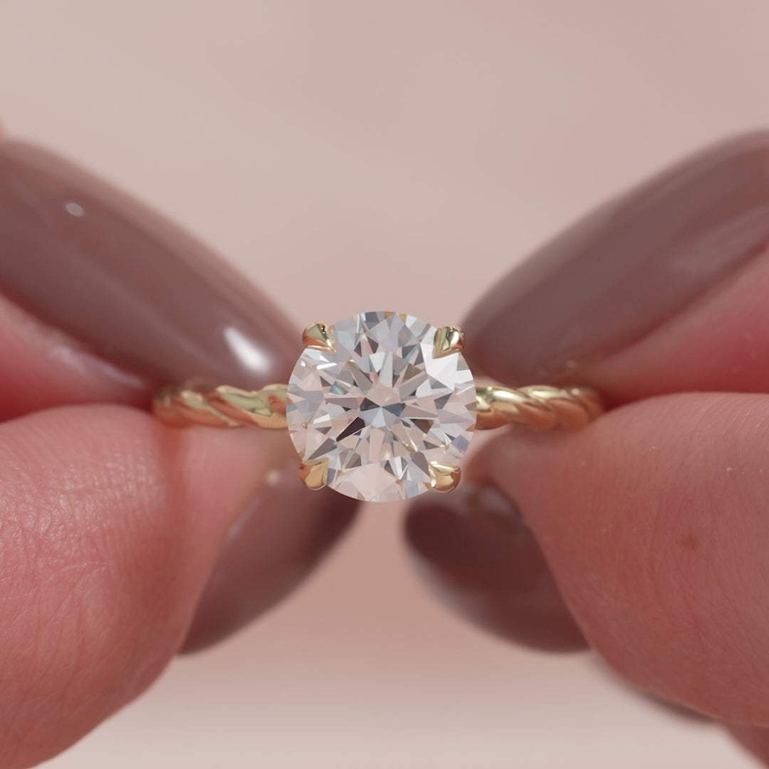 The Autumn Round Lab Diamond Moissanite Engagement Ring