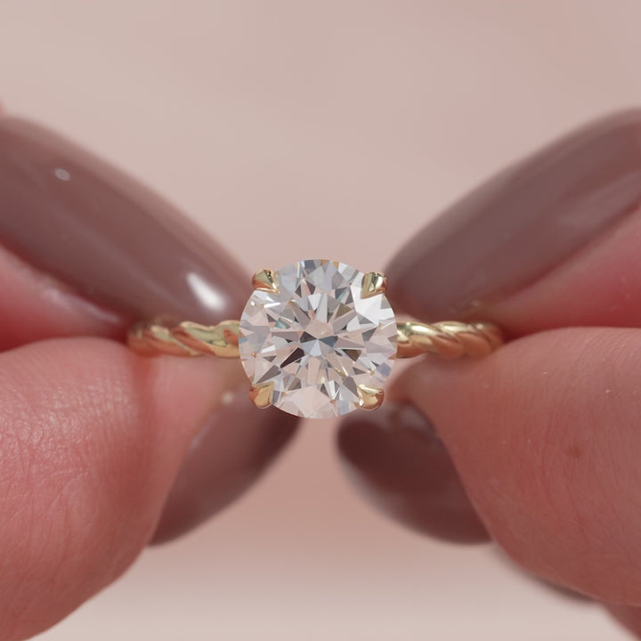The Autumn Round Lab Diamond Moissanite Engagement Ring *Shown with 2 ct #material_gold