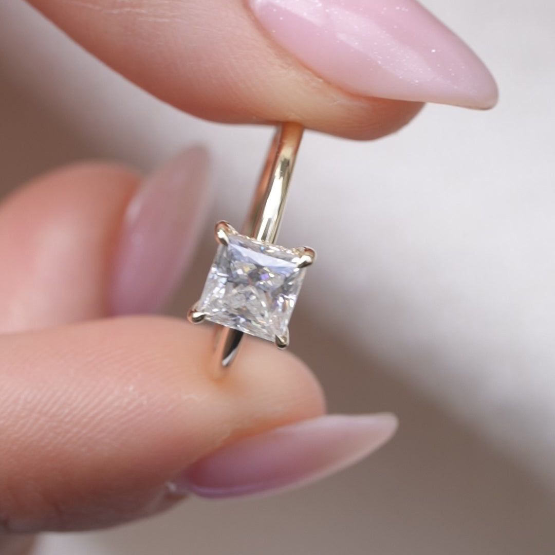 The Liberty Princess Lab Diamond Moissanite Engagement Ring