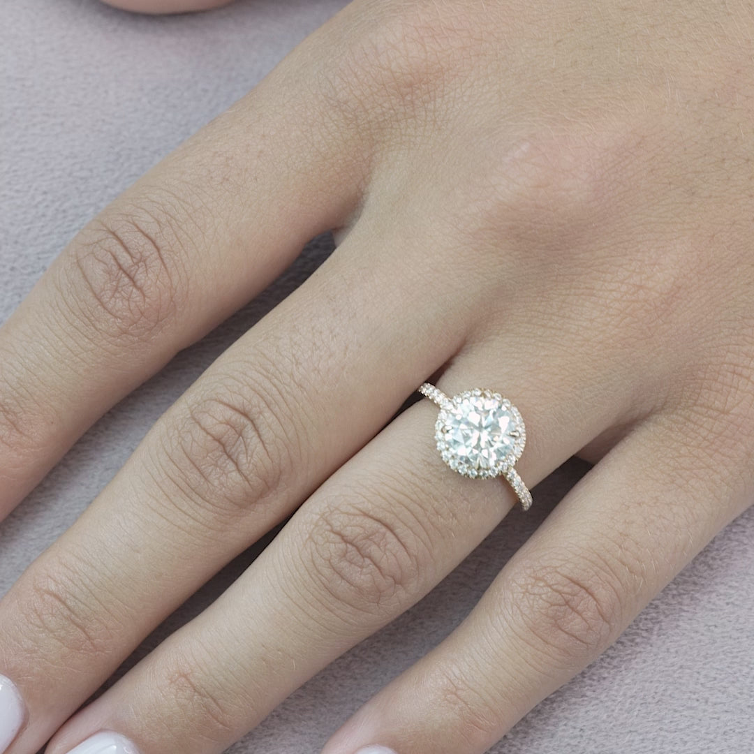 The Madelyn Round Lab Diamond Moissanite Engagement Ring