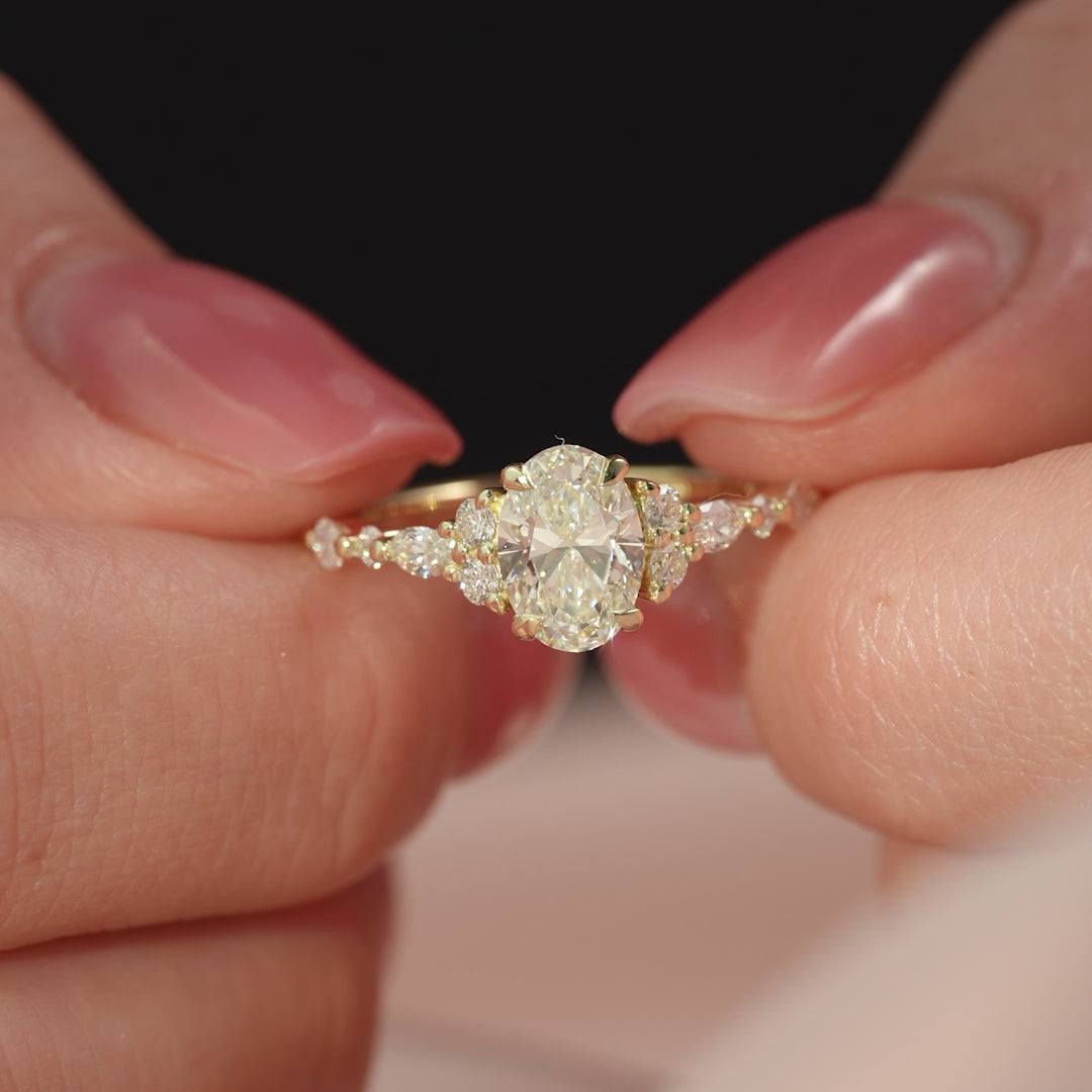 The Kaiden Oval Lab Diamond Moissanite Engagement Ring