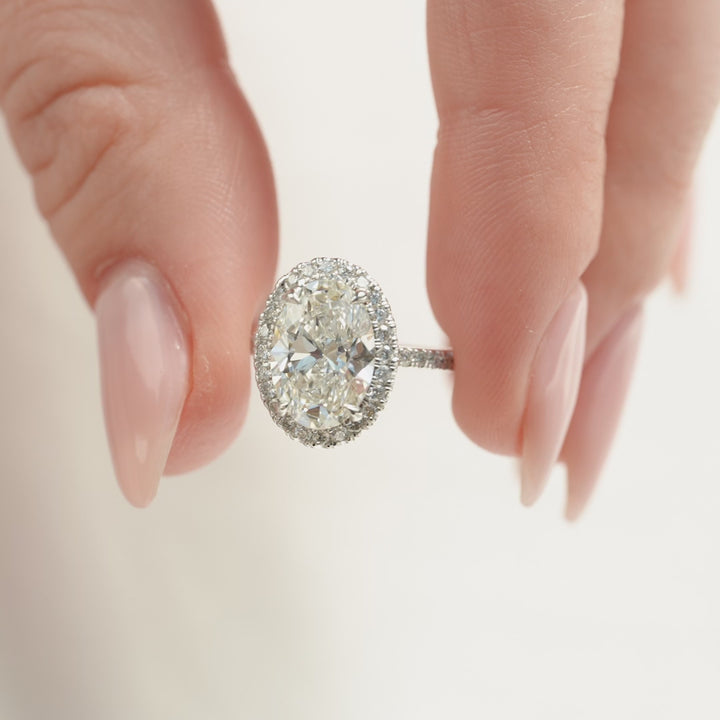 The Lana Oval Lab Diamond Moissanite Engagement Ring *Shown with 2.5 ct #material_white