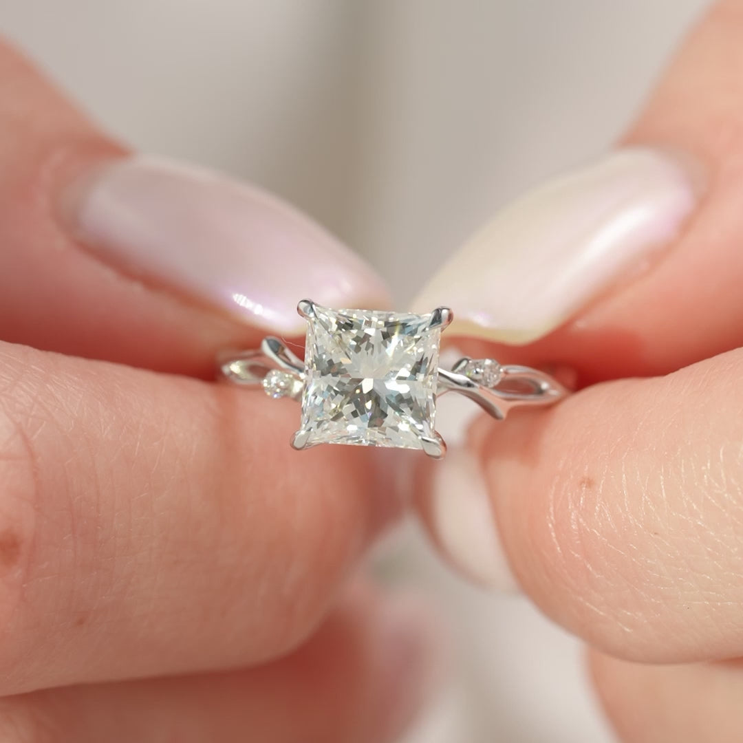 The Coco Princess Lab Diamond Moissanite Engagement Ring