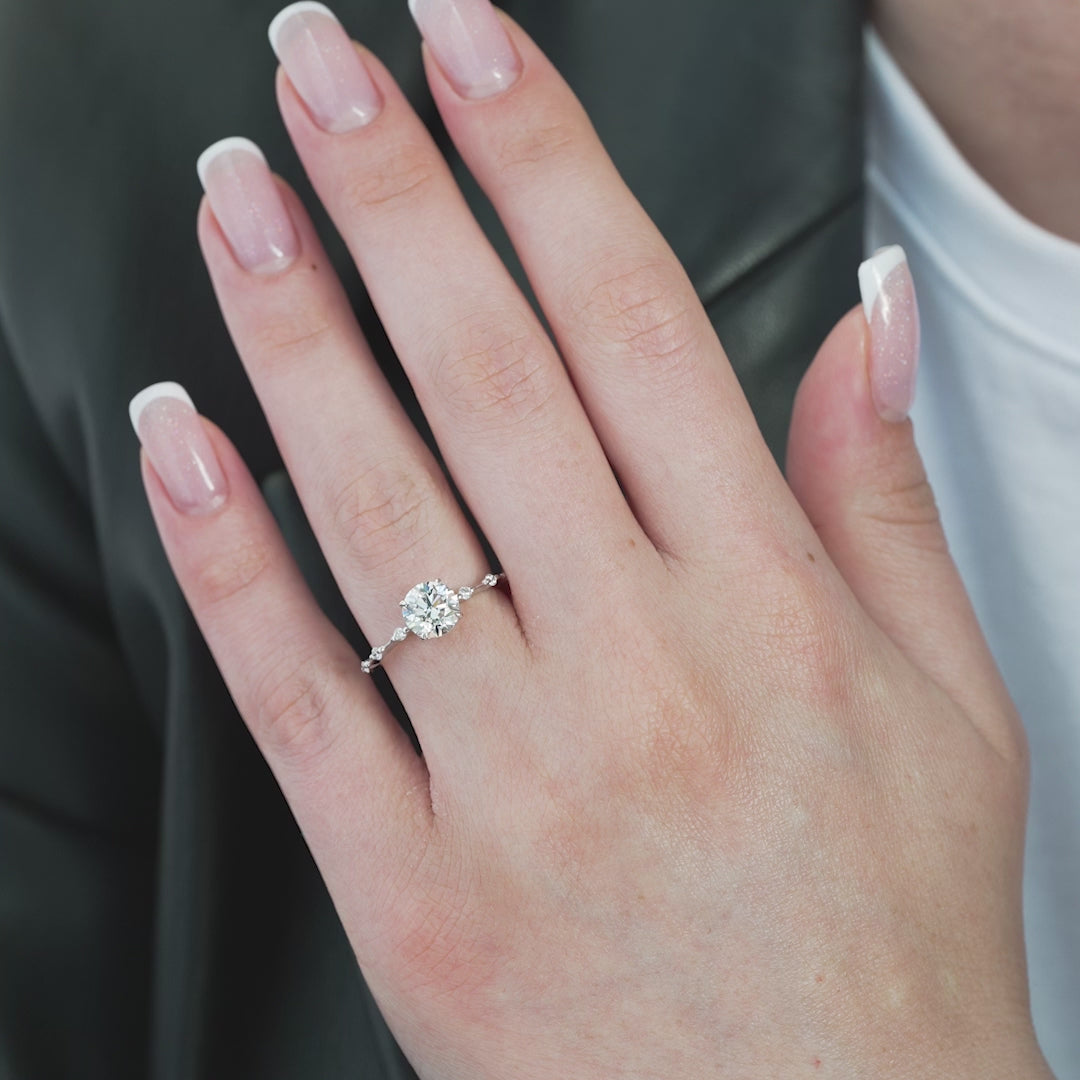 The Morgan Round Lab Diamond Moissanite Engagement Ring