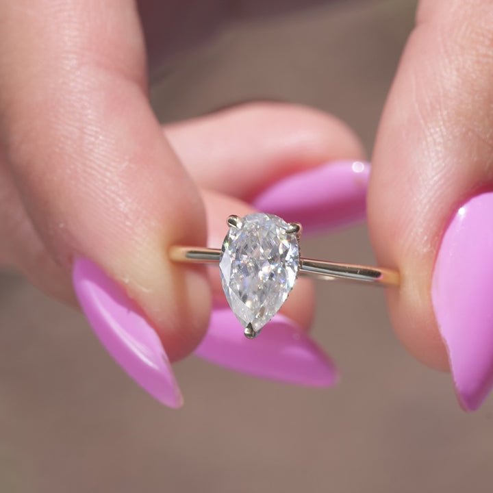 The Mabel Pear Lab Diamond Moissanite Engagement Ring *Shown with 1.5 ct #material_gold