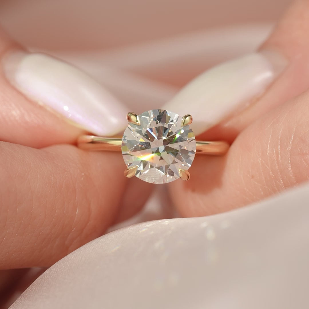 The Sydney Round Lab Diamond Moissanite Engagement Ring