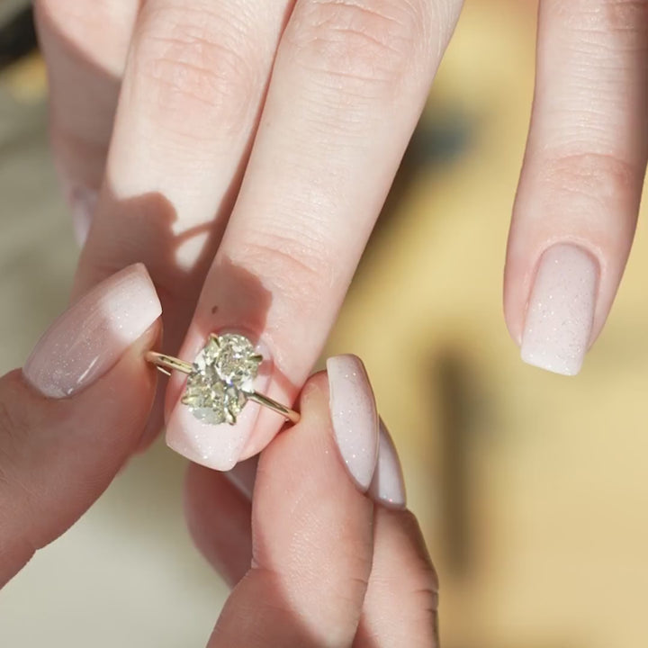 The Sydney Oval Lab Diamond Moissanite Engagement Ring *Shown with 2.5 ct #material_gold