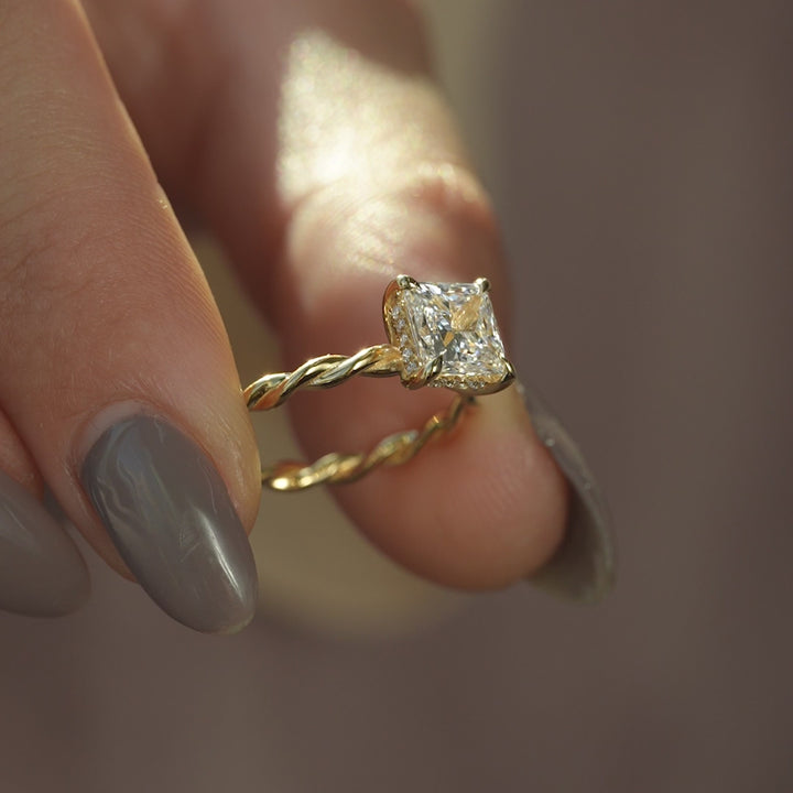 The Autumn Princess Lab Diamond Moissanite Engagement Ring *Shown with 2 ct #material_gold