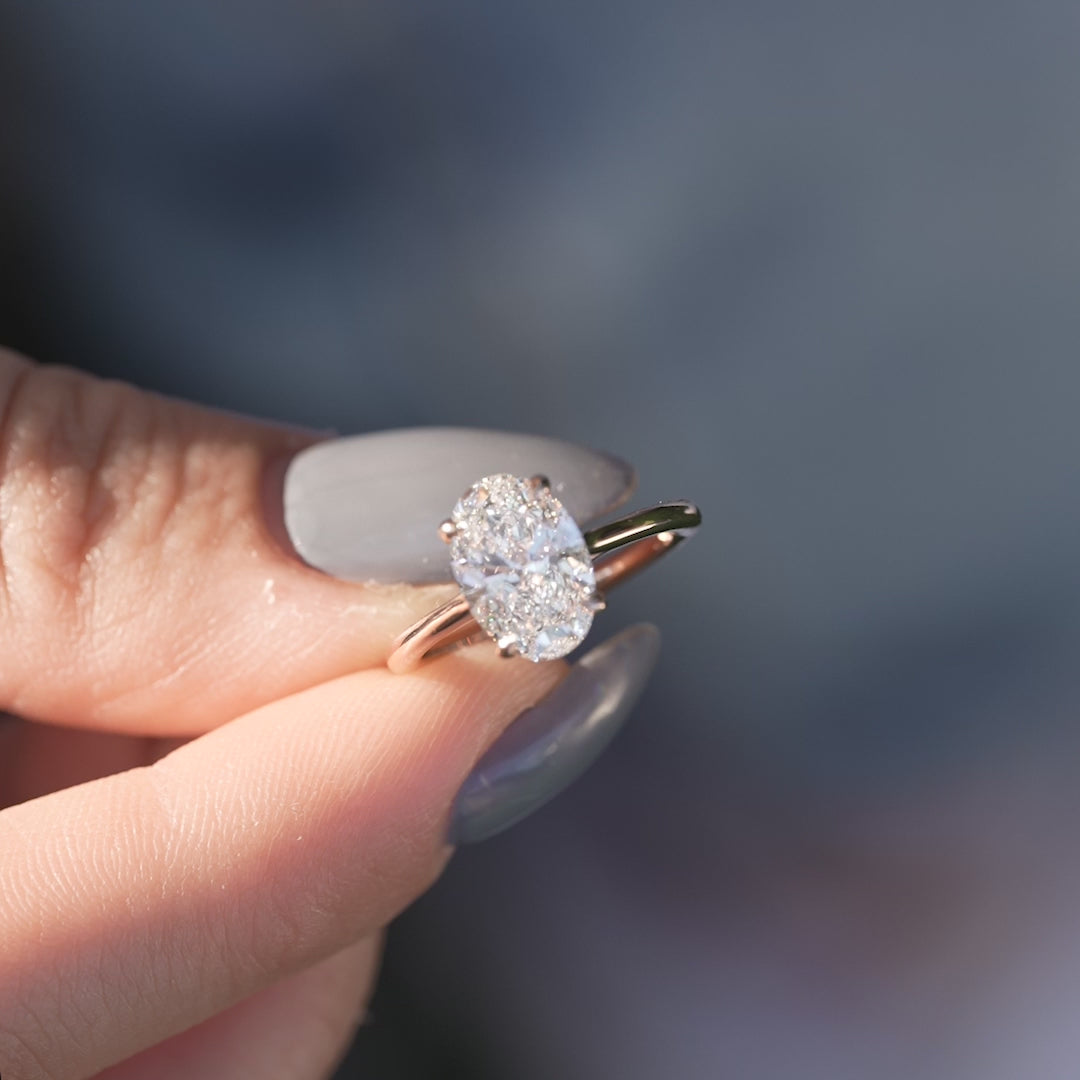 The Lacole Oval Lab Diamond Moissanite Engagement Ring