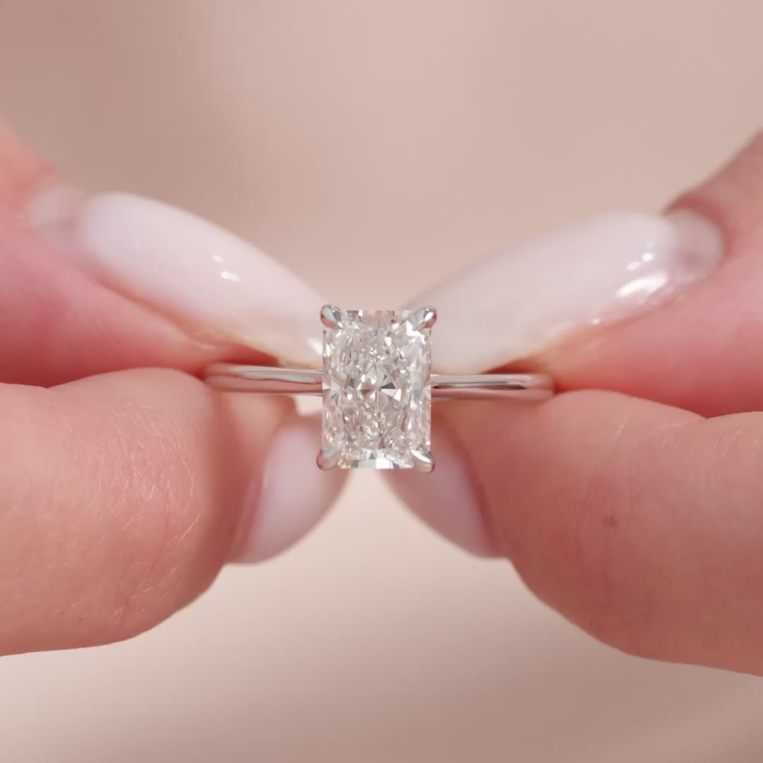 The Lacole Radiant Lab Diamond Moissanite Engagement Ring