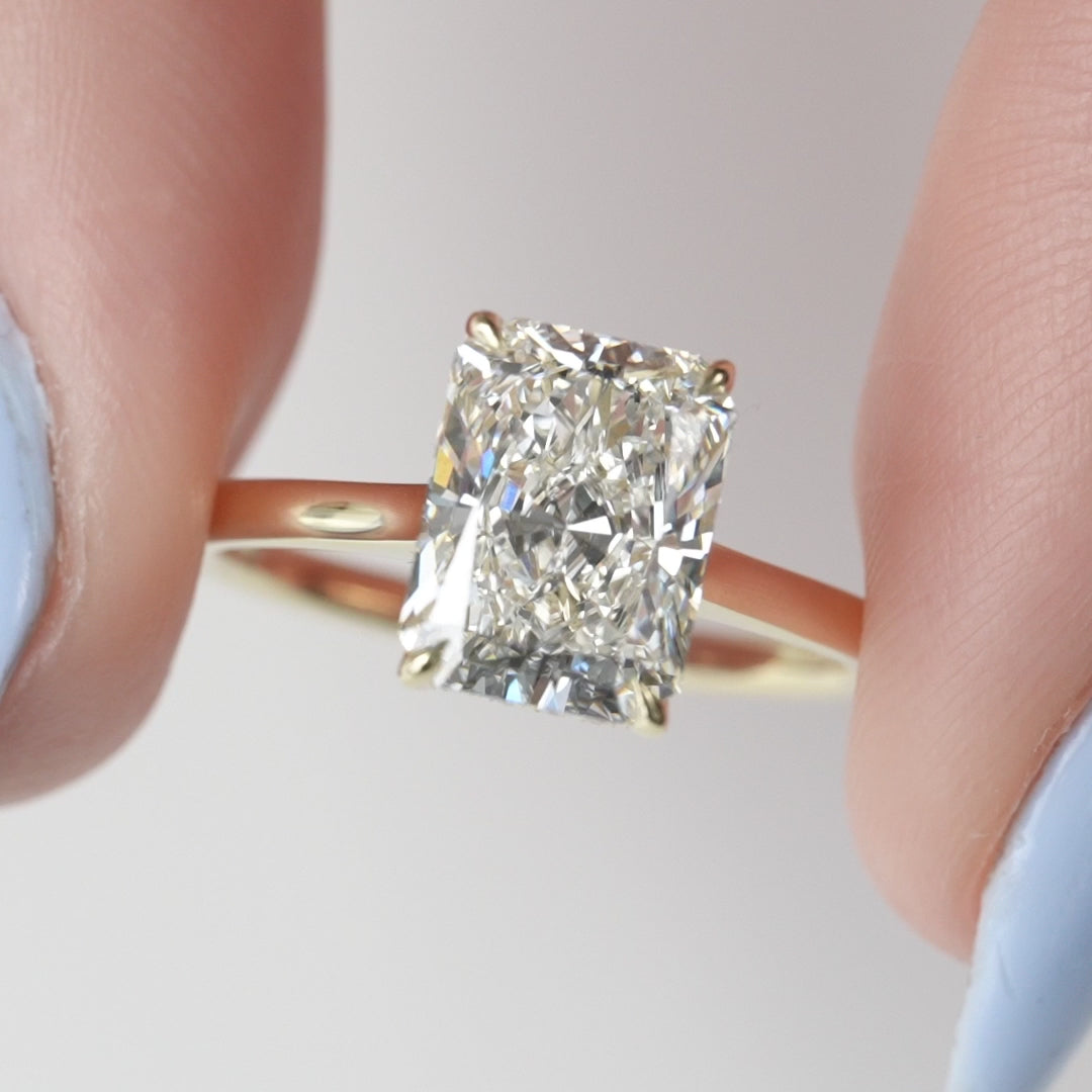The Natasha Radiant Lab Diamond Moissanite Engagement Ring