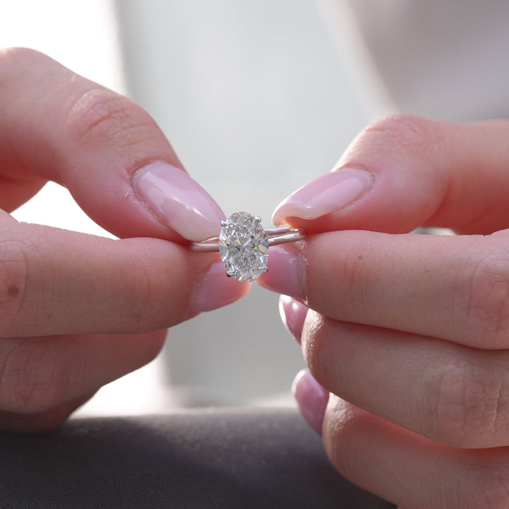 The Lacole Oval Lab Diamond Moissanite Engagement Ring *Shown with 2.5 ct #material_white