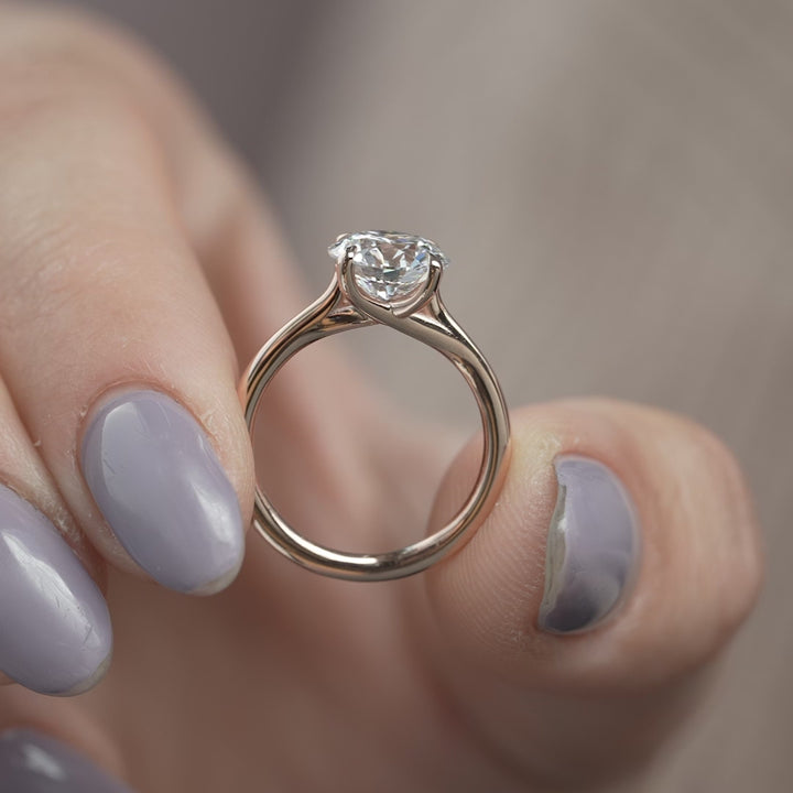 The Lacole Round Lab Diamond Moissanite Engagement Ring *Shown with 2 ct #material_rose