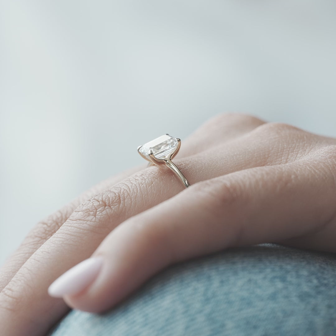 The Cecelia Radiant Lab Diamond Moissanite Engagement Ring