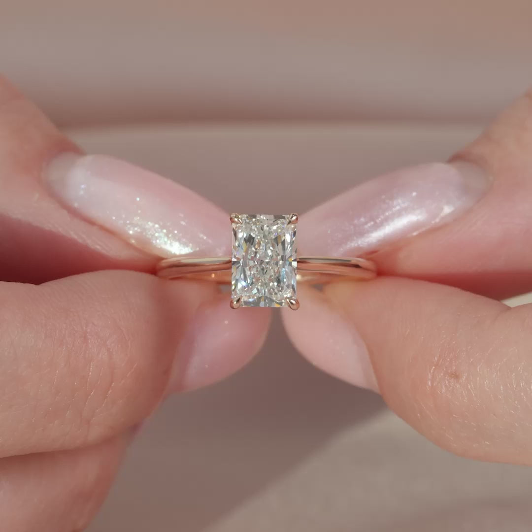 The Lacole Radiant Lab Diamond Moissanite Engagement Ring