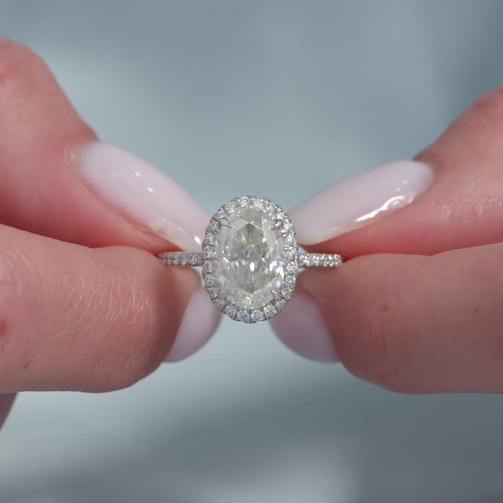 The Lana Oval Lab Diamond Moissanite Engagement Ring *Shown with 2.5 ct #material_white
