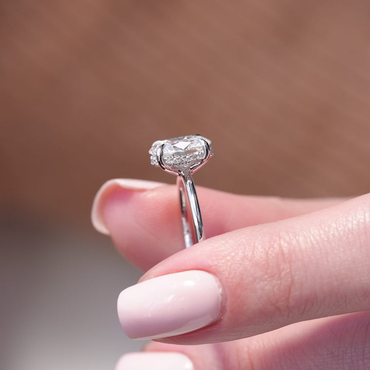 The Sydney Oval Lab Diamond Moissanite Engagement Ring *Shown with 2 ct #material_white