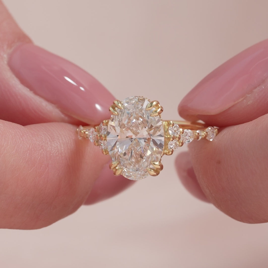 The Kaiden Oval Lab Diamond Moissanite Engagement Ring