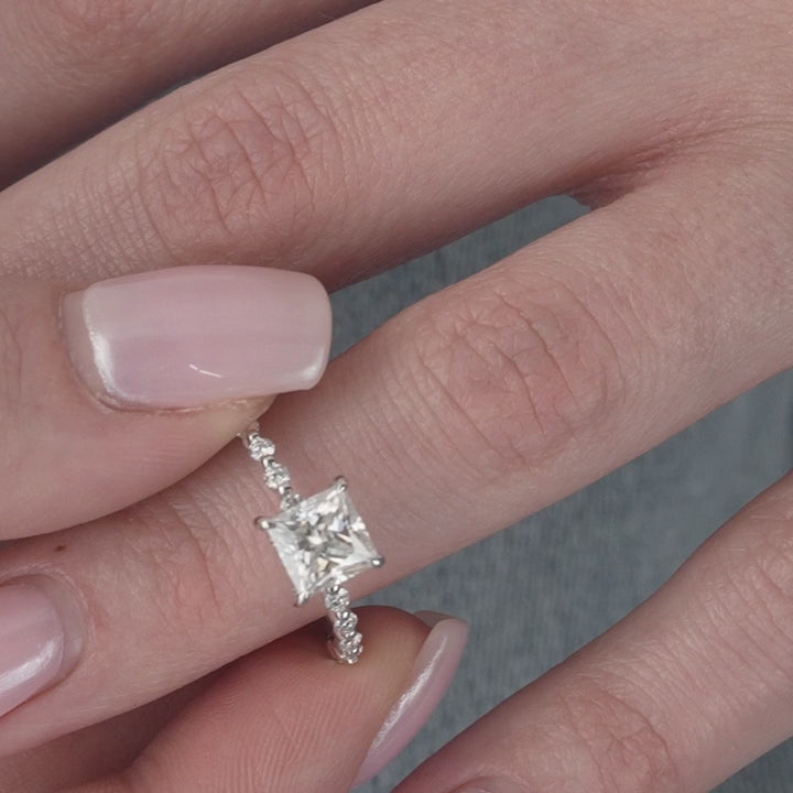 The Kimora Princess Lab Diamond Moissanite Engagement Ring