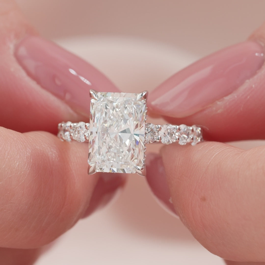 The Amora Radiant Lab Diamond Moissanite Engagement Ring