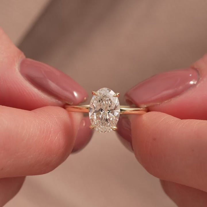 The Estella Oval Lab Diamond Moissanite Engagement Ring *Shown with 2 ct #material_gold