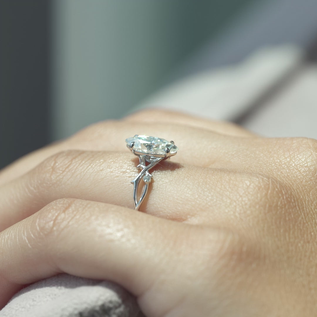The Coco Marquise Lab Diamond Moissanite Engagement Ring