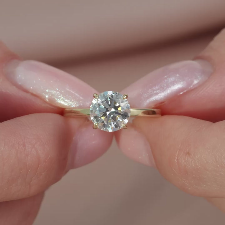 The Estella Round Lab Diamond Moissanite Engagement Ring *Shown with 1.5 ct #material_gold