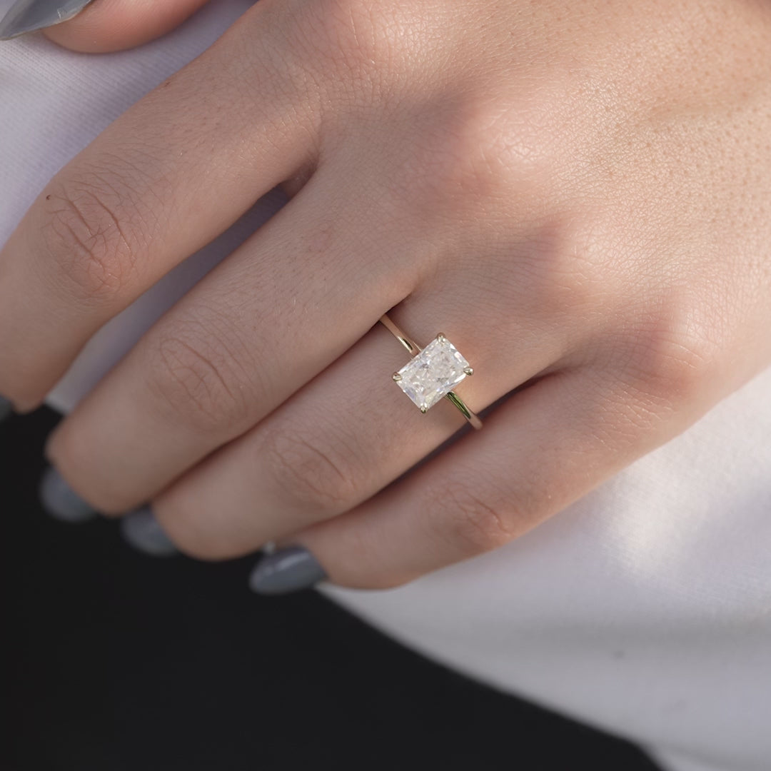 The Lacole Radiant Lab Diamond Moissanite Engagement Ring