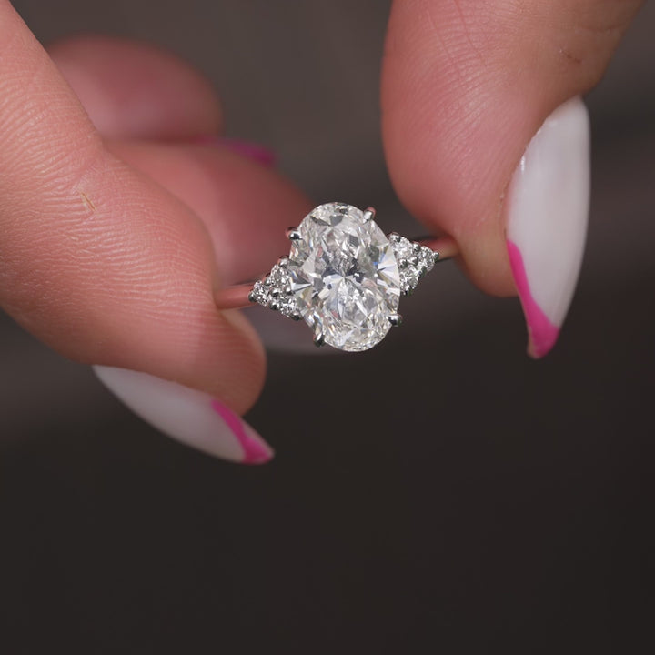 The Summer Oval Lab Diamond Moissanite Engagement Ring *Shown with 2.5 ct #material_white