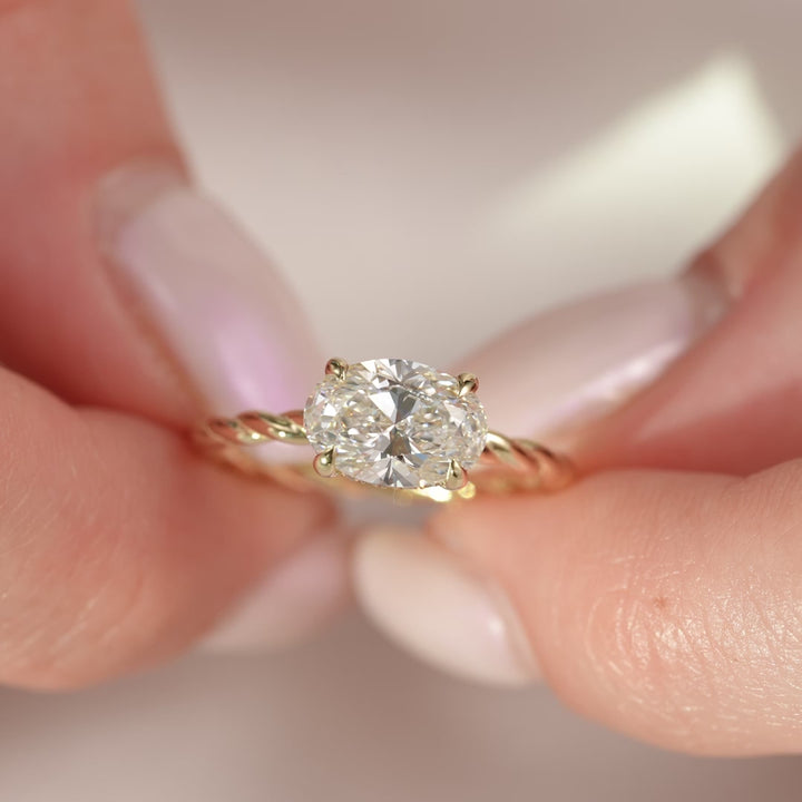 The Autumn Oval Lab Diamond Moissanite Engagement Ring *Shown with 1.5 ct #material_gold