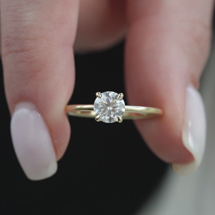 The Cecelia Round Lab Diamond Moissanite Engagement Ring *Shown with 1 ct #material_gold