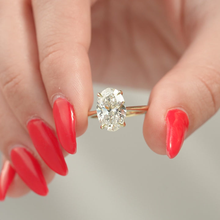 The Kendall Oval Lab Diamond Moissanite Engagement Ring *Shown with 3.5 ct #material_gold