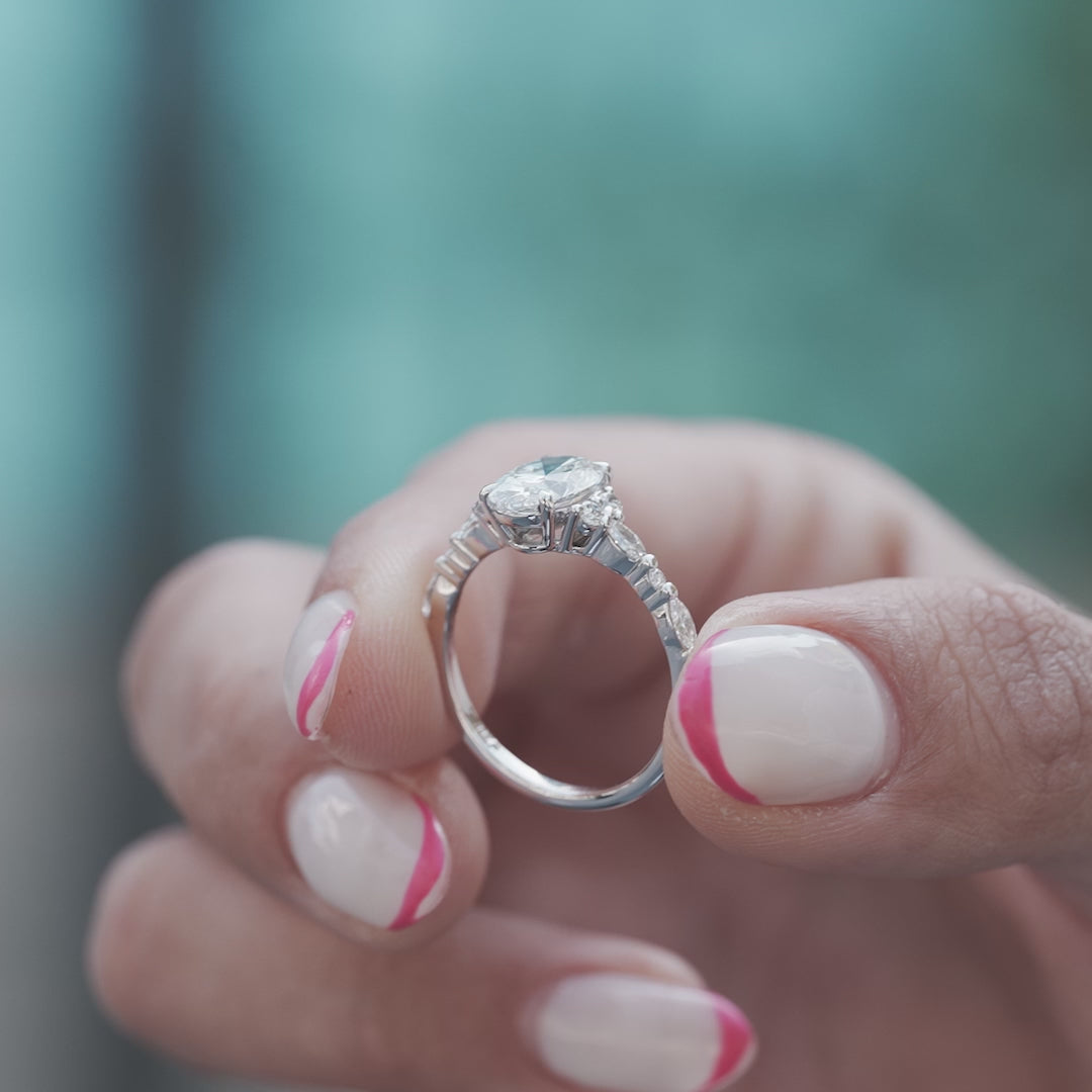 The Kaiden Oval Lab Diamond Moissanite Engagement Ring