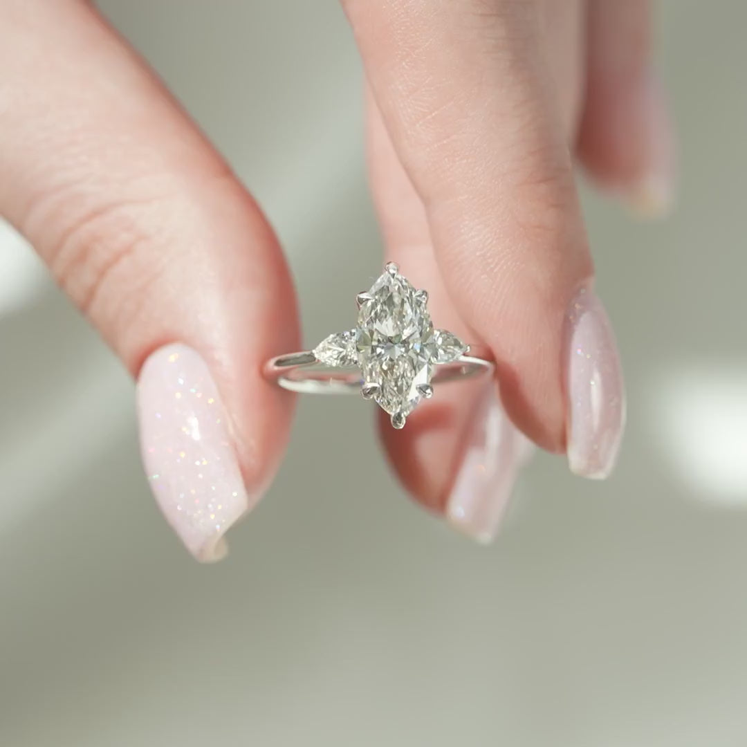 The Macy Marquise Lab Diamond Moissanite Engagement Ring