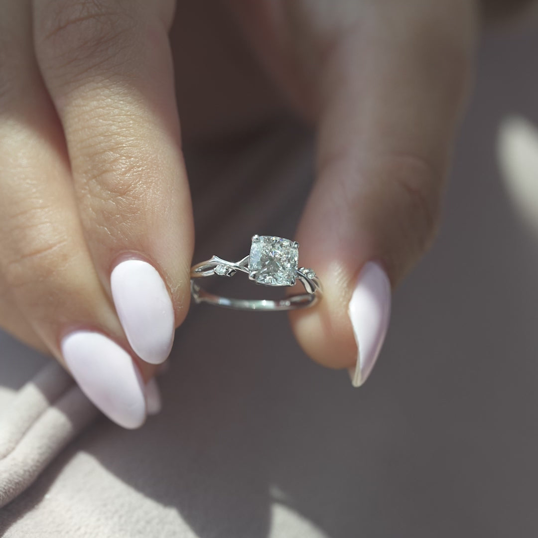 The Coco Cushion Lab Diamond Moissanite Engagement Ring