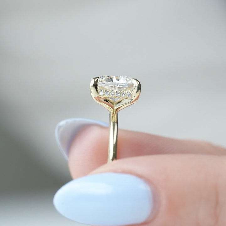 The Liberty Cushion Lab Diamond Moissanite Engagement Ring *Shown with 3.5 ct #material_gold