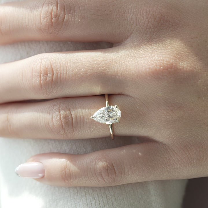 The Liberty Pear Lab Diamond Moissanite Engagement Ring *Shown with 2 ct #material_gold