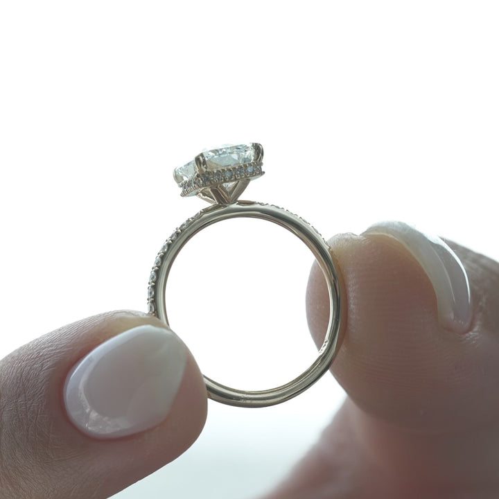 The Pave April Radiant Lab Diamond Moissanite Engagement Ring *Shown with 2 ct #material_gold