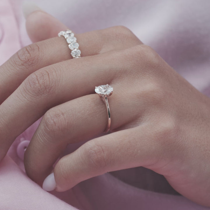 The Lacole Oval Lab Diamond Moissanite Engagement Ring *Shown with 1 ct #material_rose