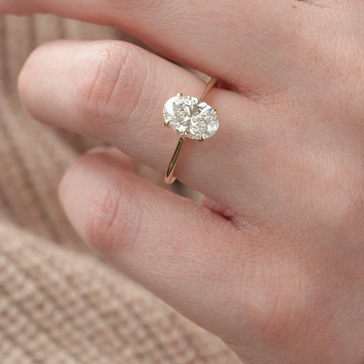 The Lacole Oval Lab Diamond Moissanite Engagement Ring *Shown with 2 ct #material_gold