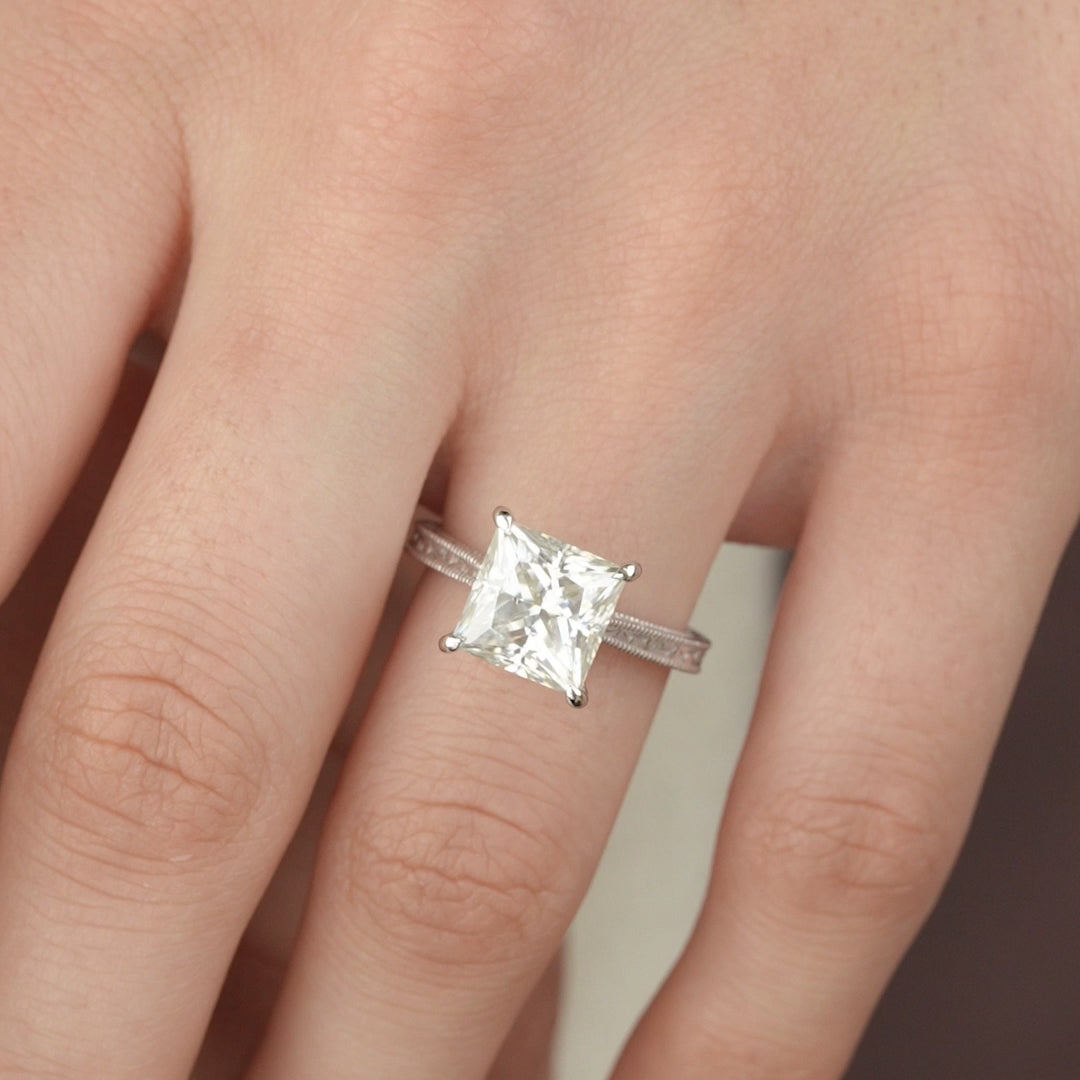 The Alexandra Princess Lab Diamond Moissanite Engagement Ring