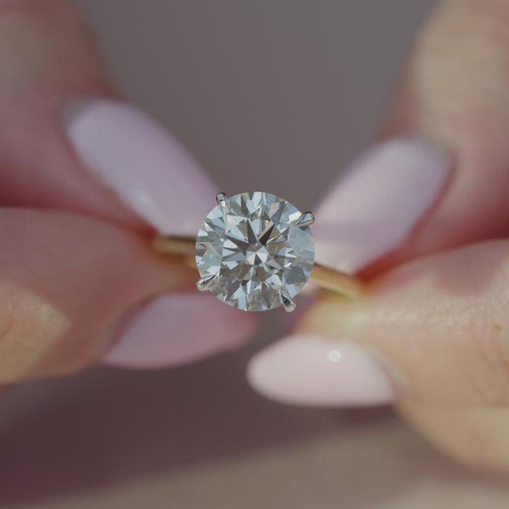 The Natasha Round Lab Diamond Moissanite Engagement Ring *Shown with 3.5 ct #material_gold