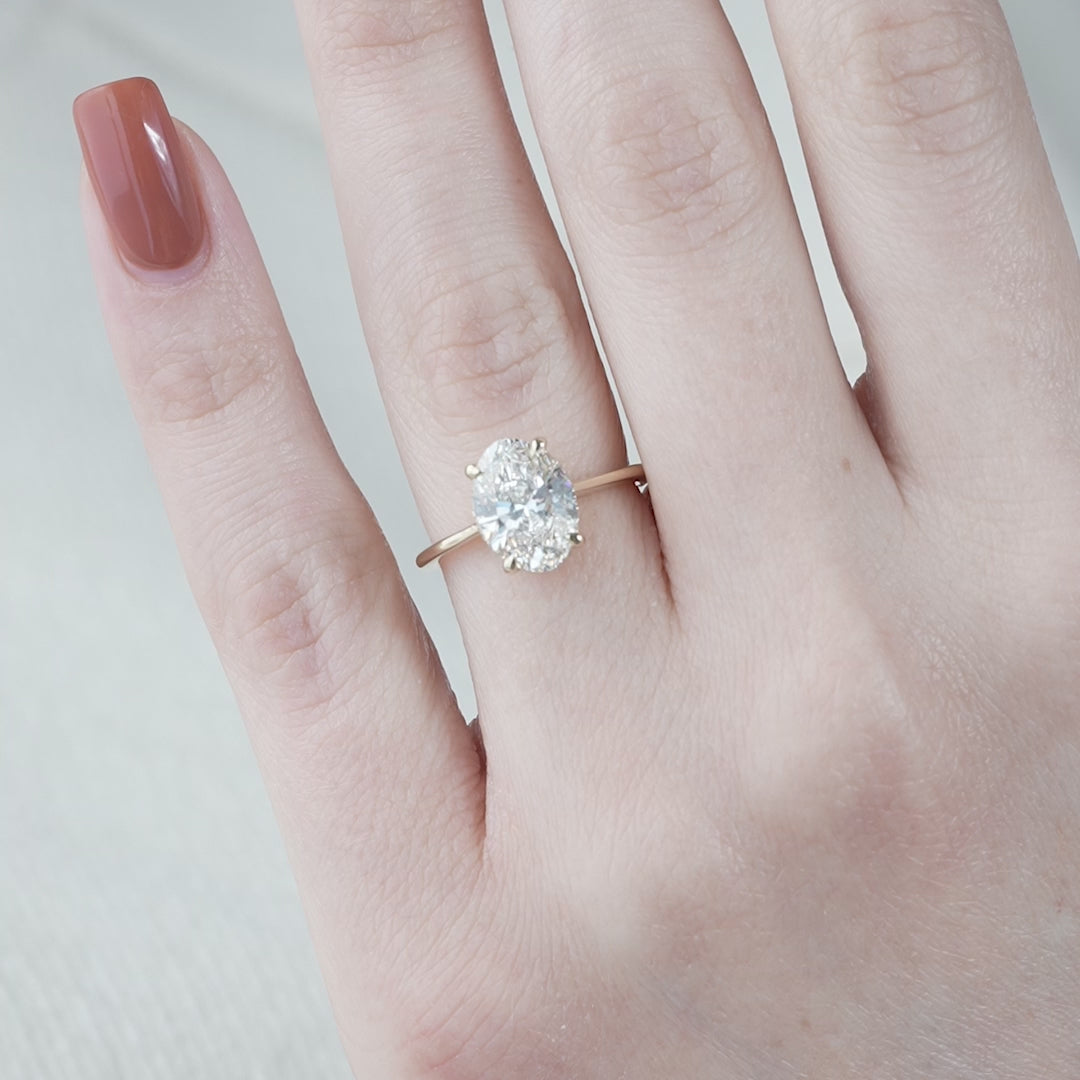The Mabel Oval Lab Diamond Moissanite Engagement Ring