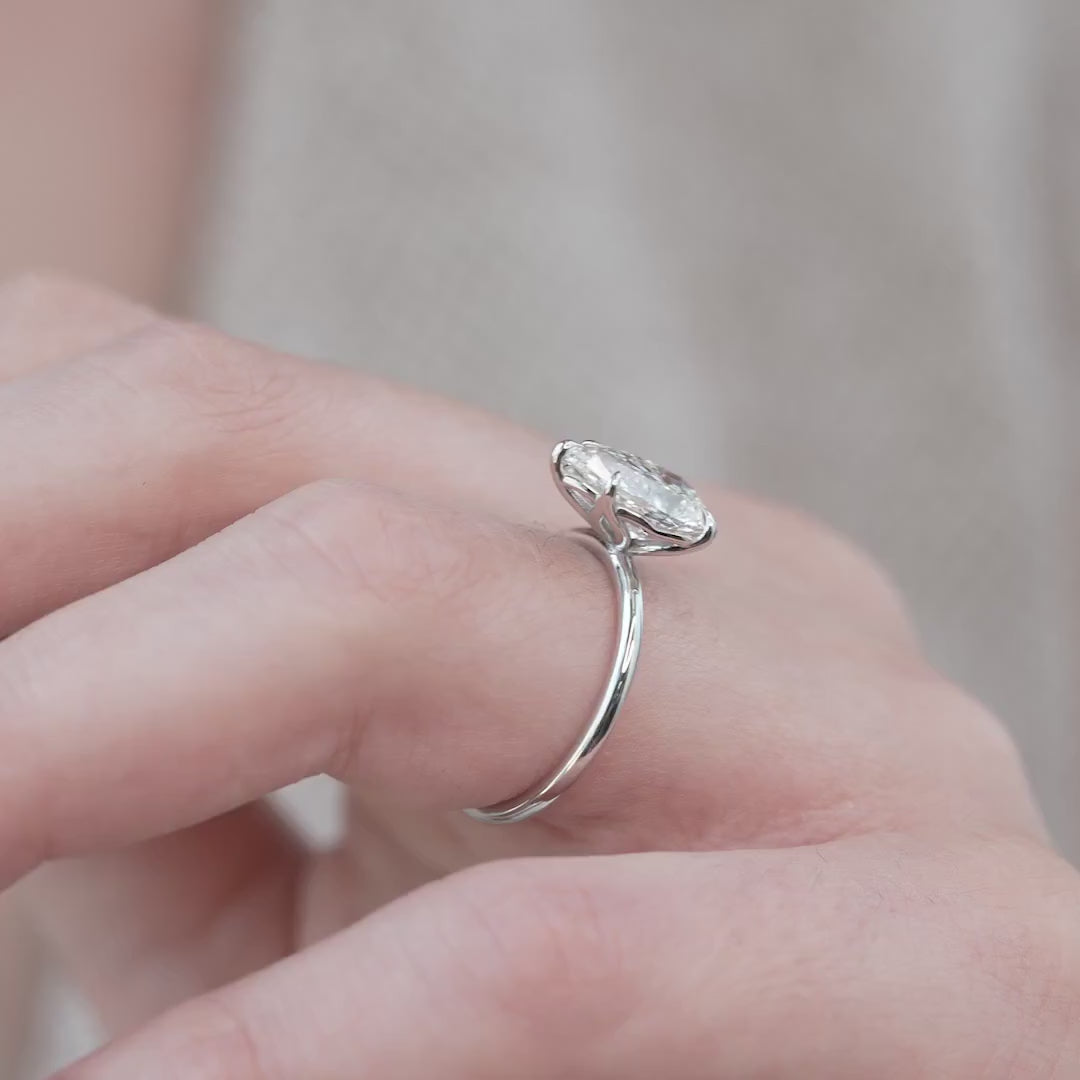 The Abby Pear Lab Diamond Moissanite Engagement Ring