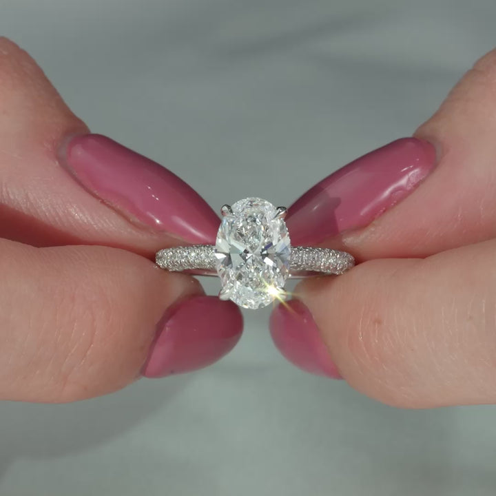 The Chana Oval Lab Diamond Moissanite Engagement Ring *Shown with 2 ct #material_white