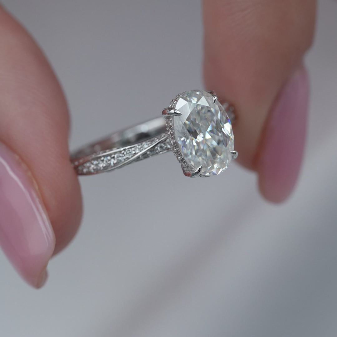 The Cadence Oval Lab Diamond Moissanite Engagement Ring