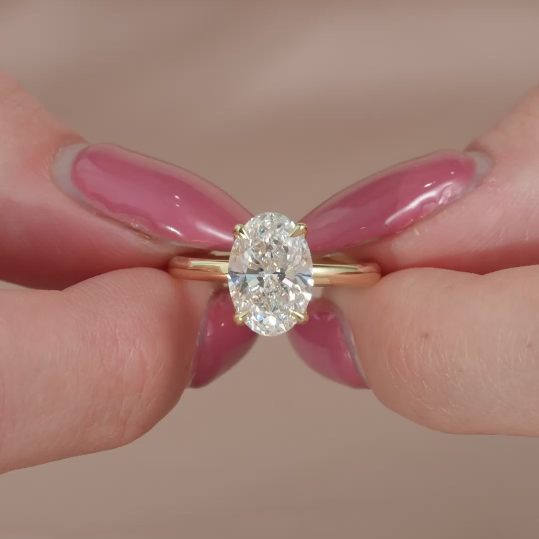 The Logan Oval Lab Diamond Moissanite Engagement Ring